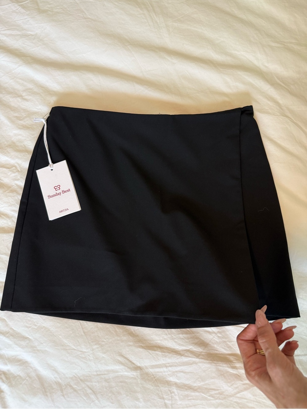 NWT Sunday Best Aritzia Black Mini Skirt with Side Slit Small 2
